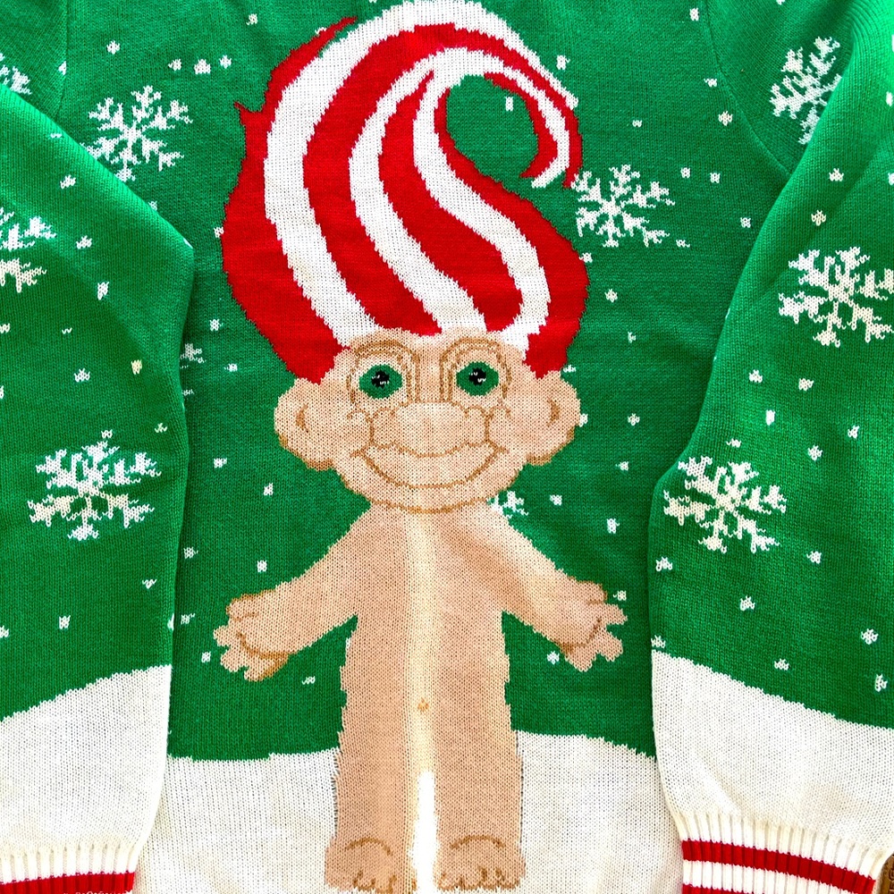 Mens Medium Tipsy Elves Troll Christmas Ugly Sweater.